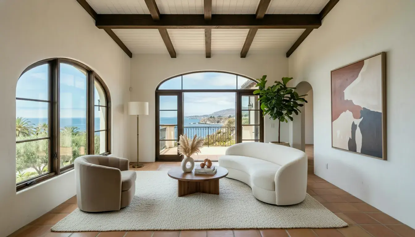 Room staged in Warm Contemporary style